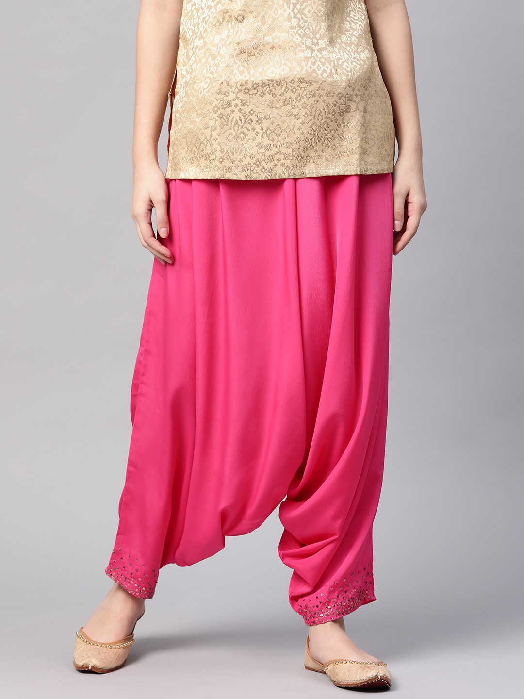 

WISHFUL by W Women Pink Regular Fit Solid Drop Crotch Trousers