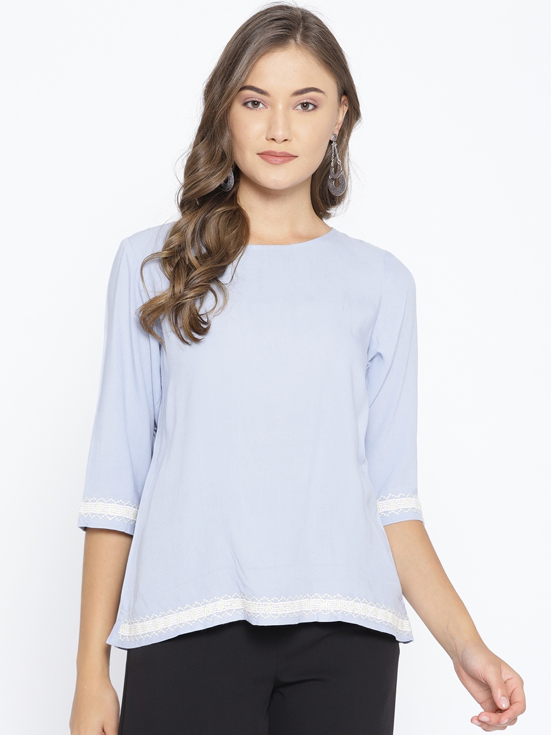 

Vaak Women Blue Solid Top