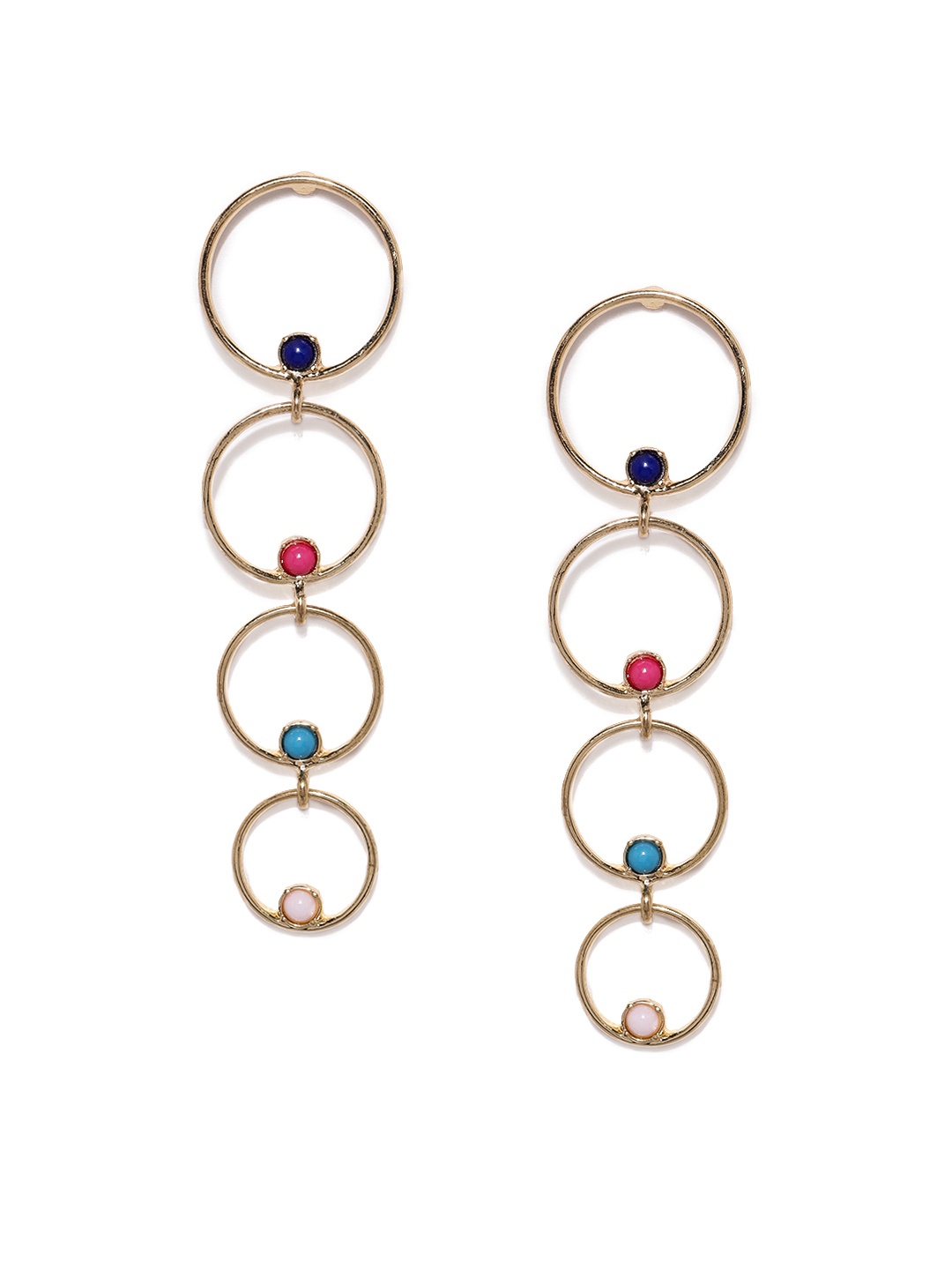

justpeachy Gold-Toned Circular Drop Earrings