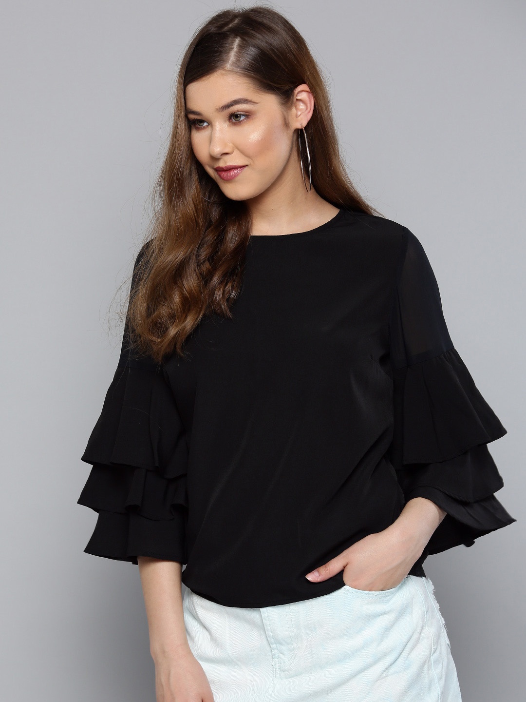 

Harpa Women Black Solid Top