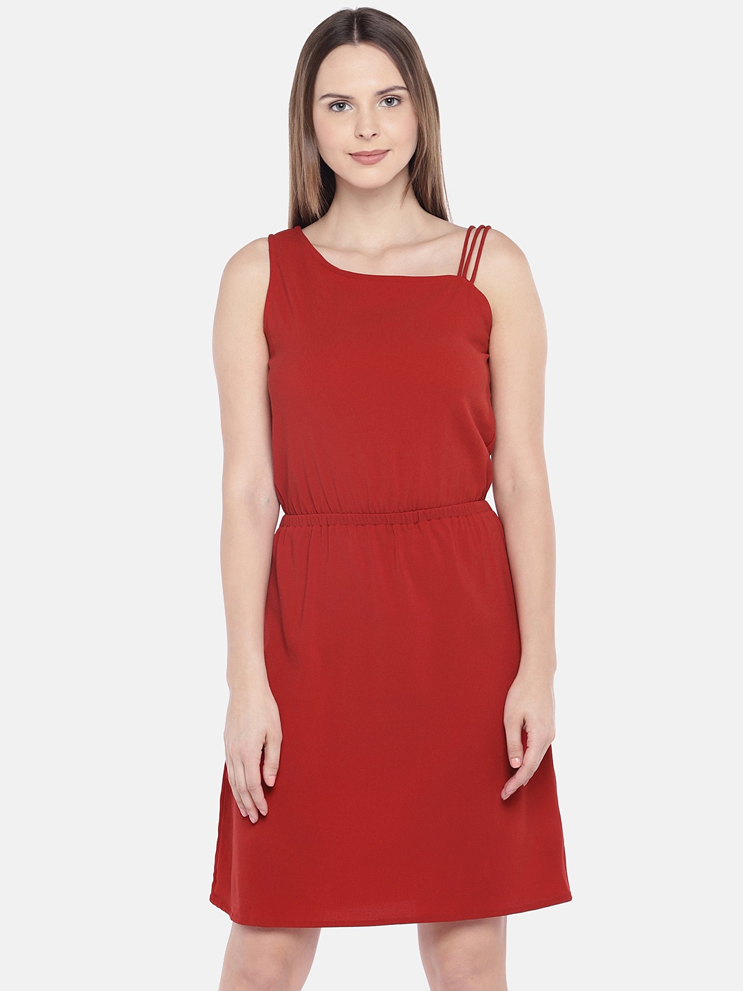 

Globus Women Red Solid Drop-Waist Dress