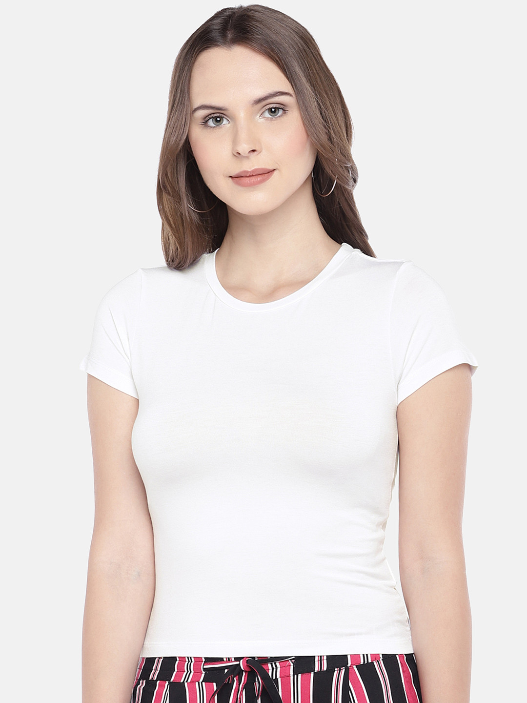 

Globus Women Off-White Solid Top