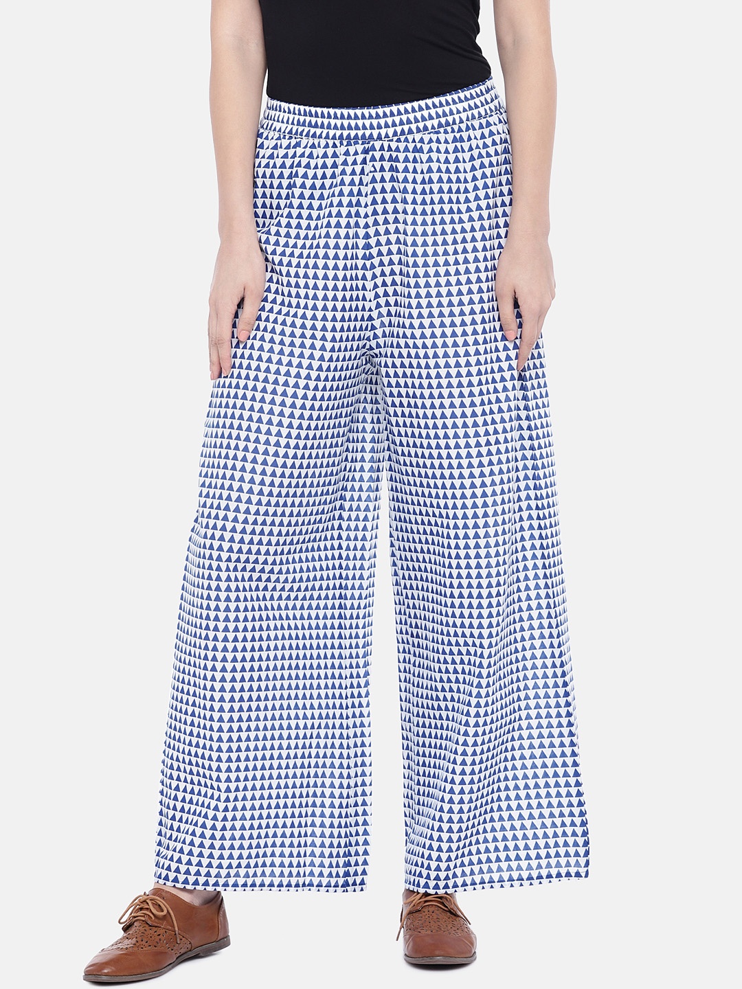 

Globus Women Blue Regular Fit Printed Regular Trousers