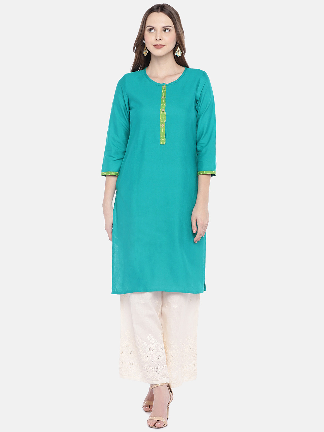 

Globus Women Green Solid Anarkali Kurta