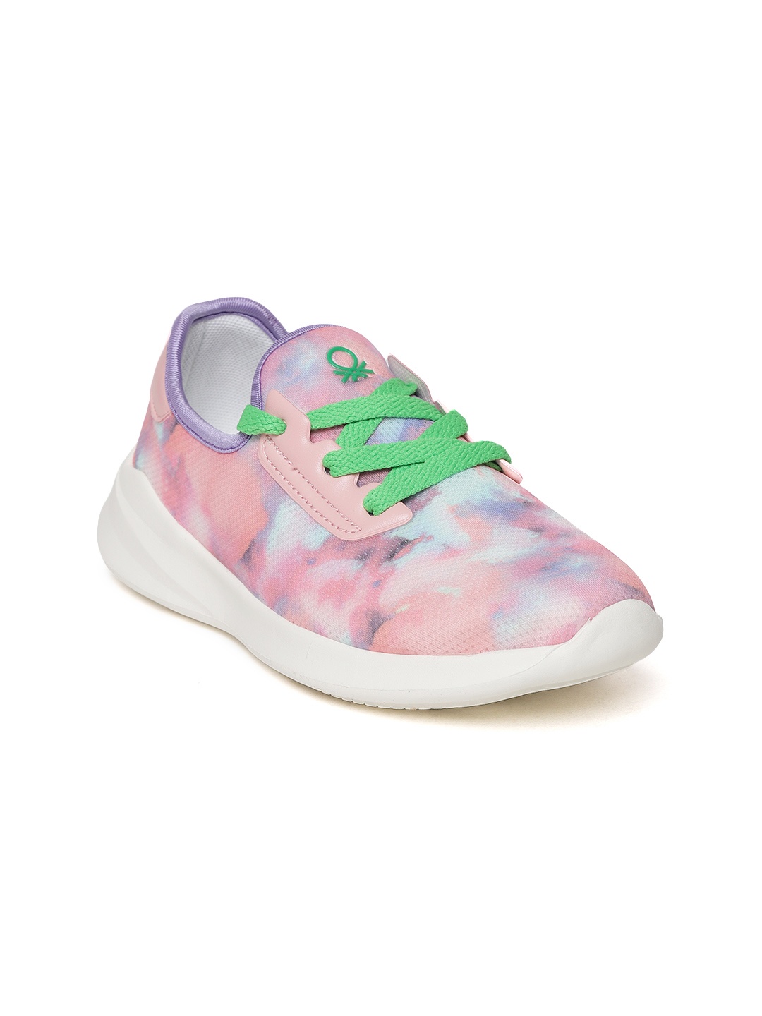 

United Colors of Benetton Women Peach-Coloured & Blue Dyed Sneakers