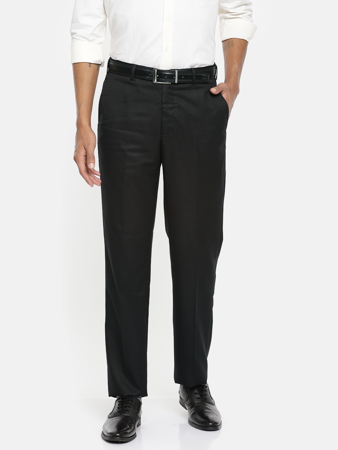 

Park Avenue Men Black Regular Fit Solid Formal Trousers