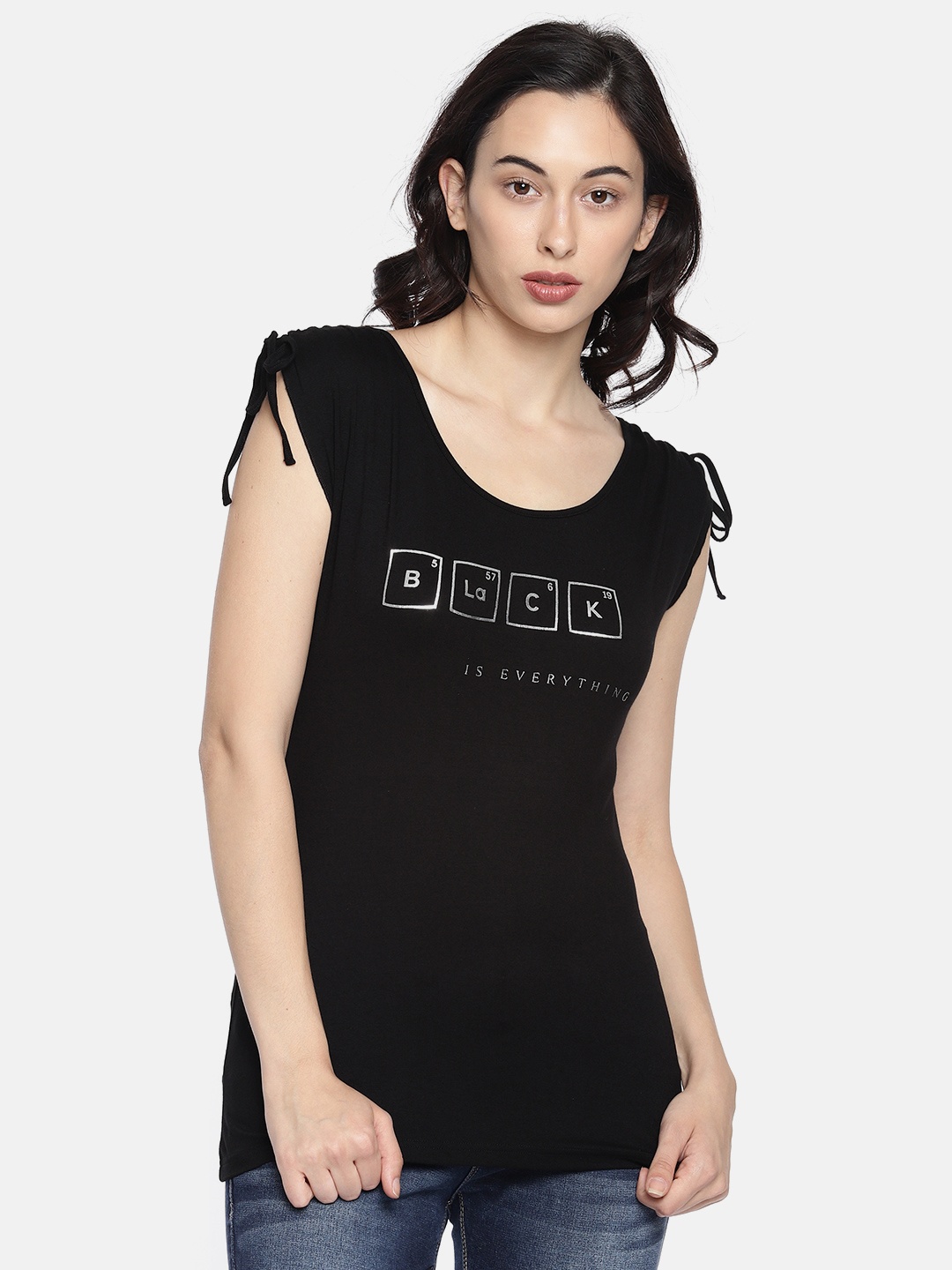 

Espresso Women Black Printed Top