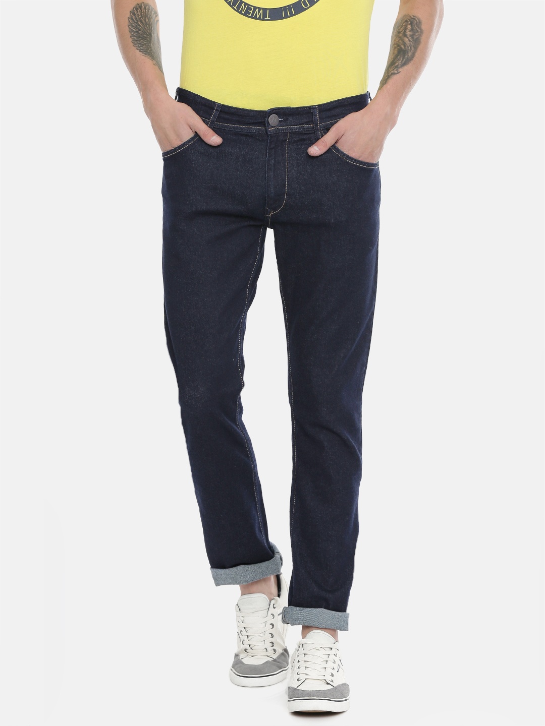 

John Players Men Blue Slim Fit Low-Rise Clean Look Stretchable Jeans