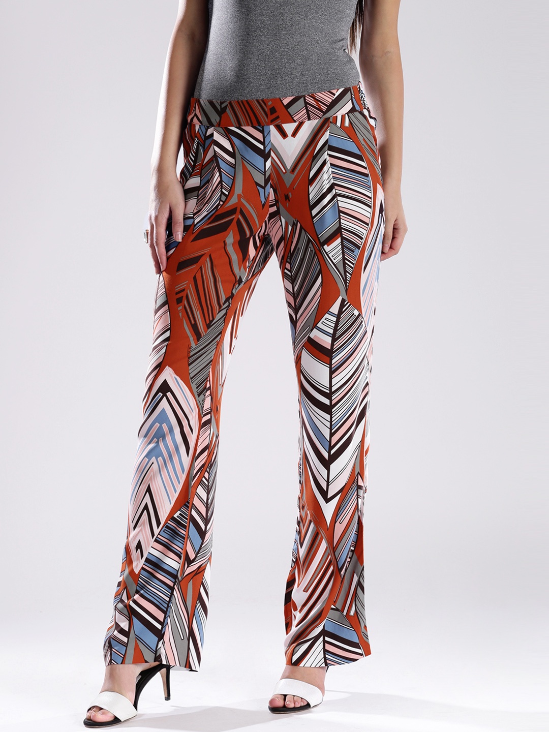 

Sisley Multicoloured Printed Casual Trousers, Multi