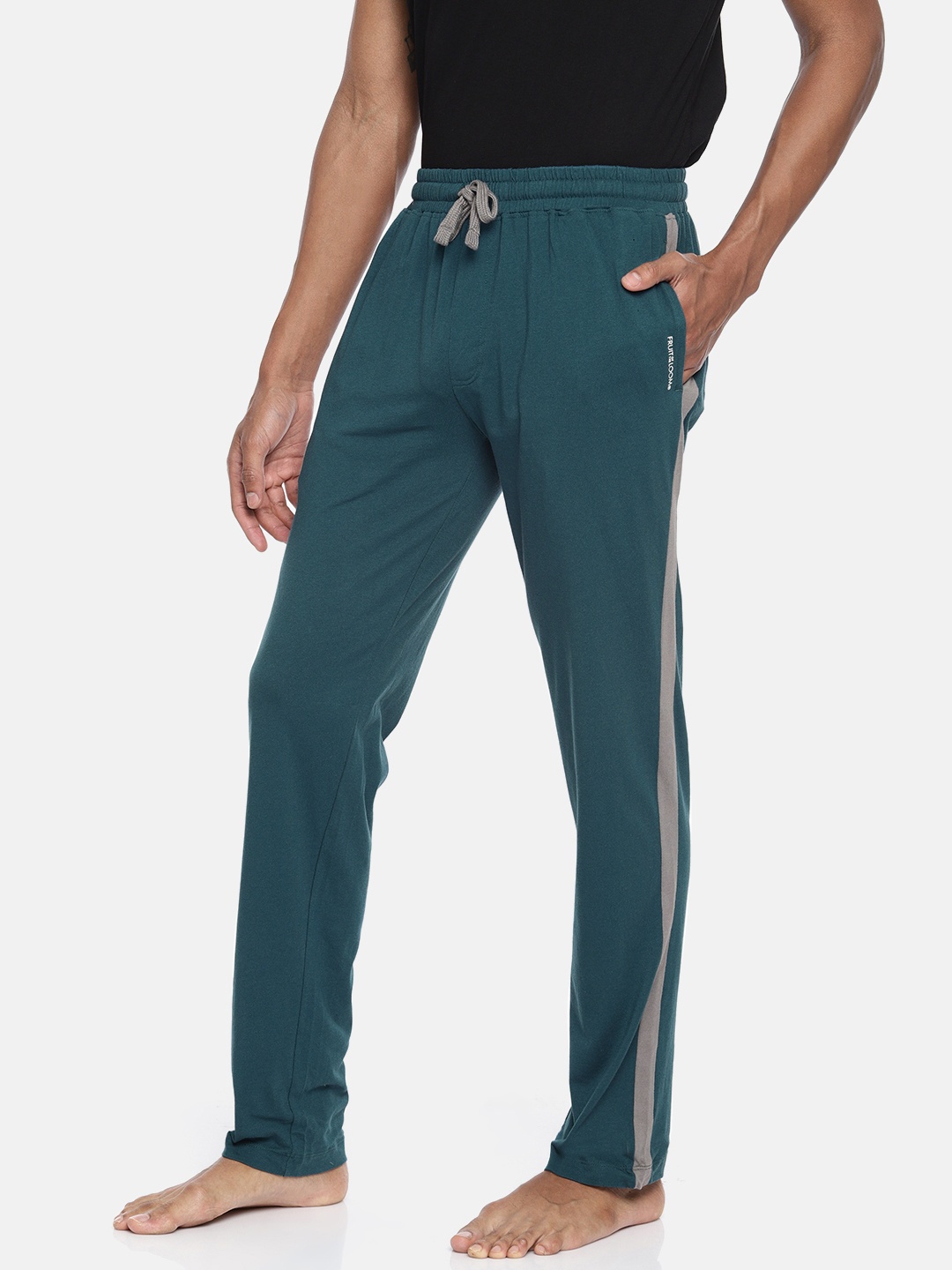 

Fruit of the loom Men Teal Blue Solid Knit Lounge Pants MKP02-A1S4