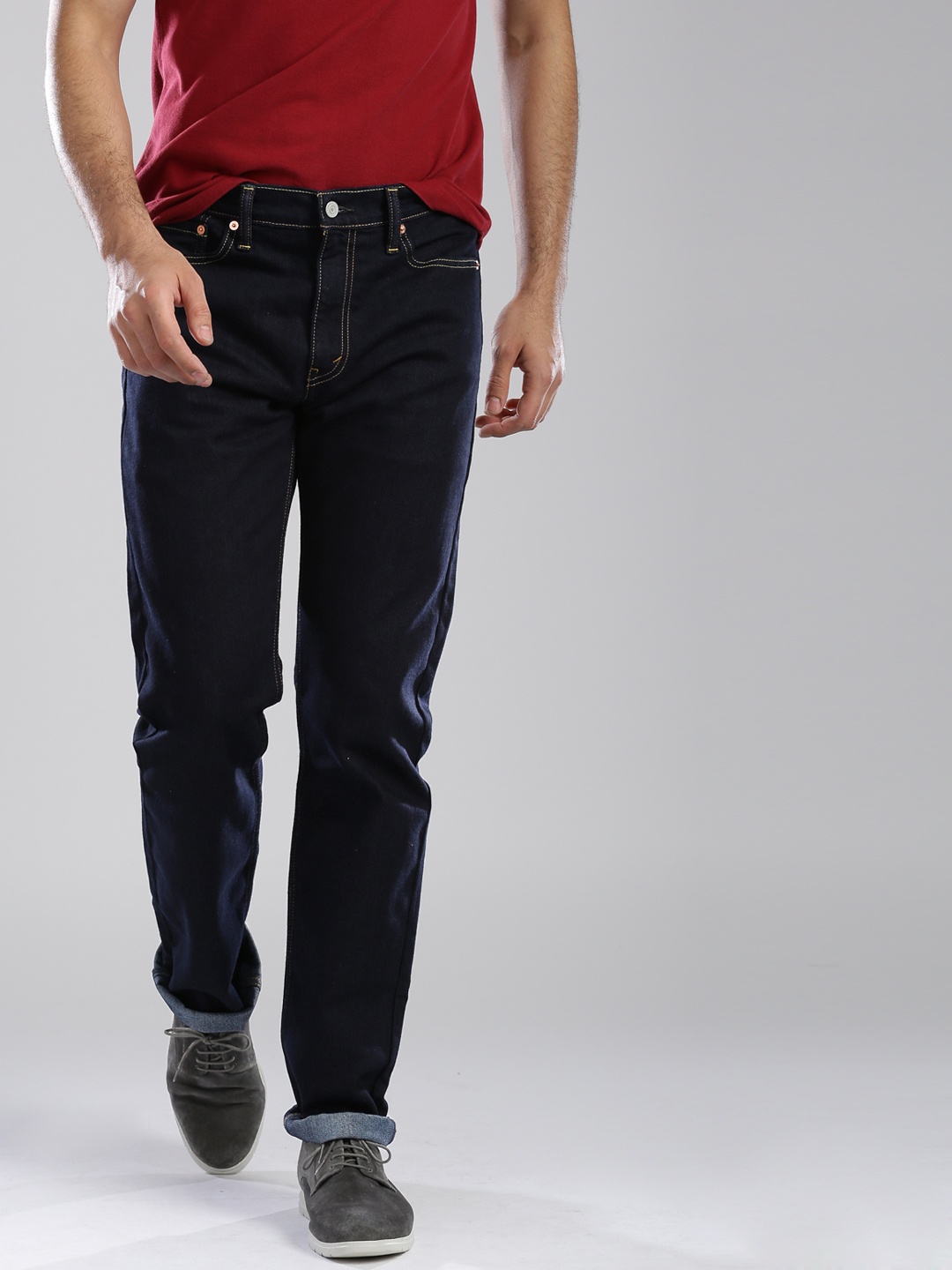 

Levis Men Navy 513 Slim Straight Fit Jeans, Navy blue