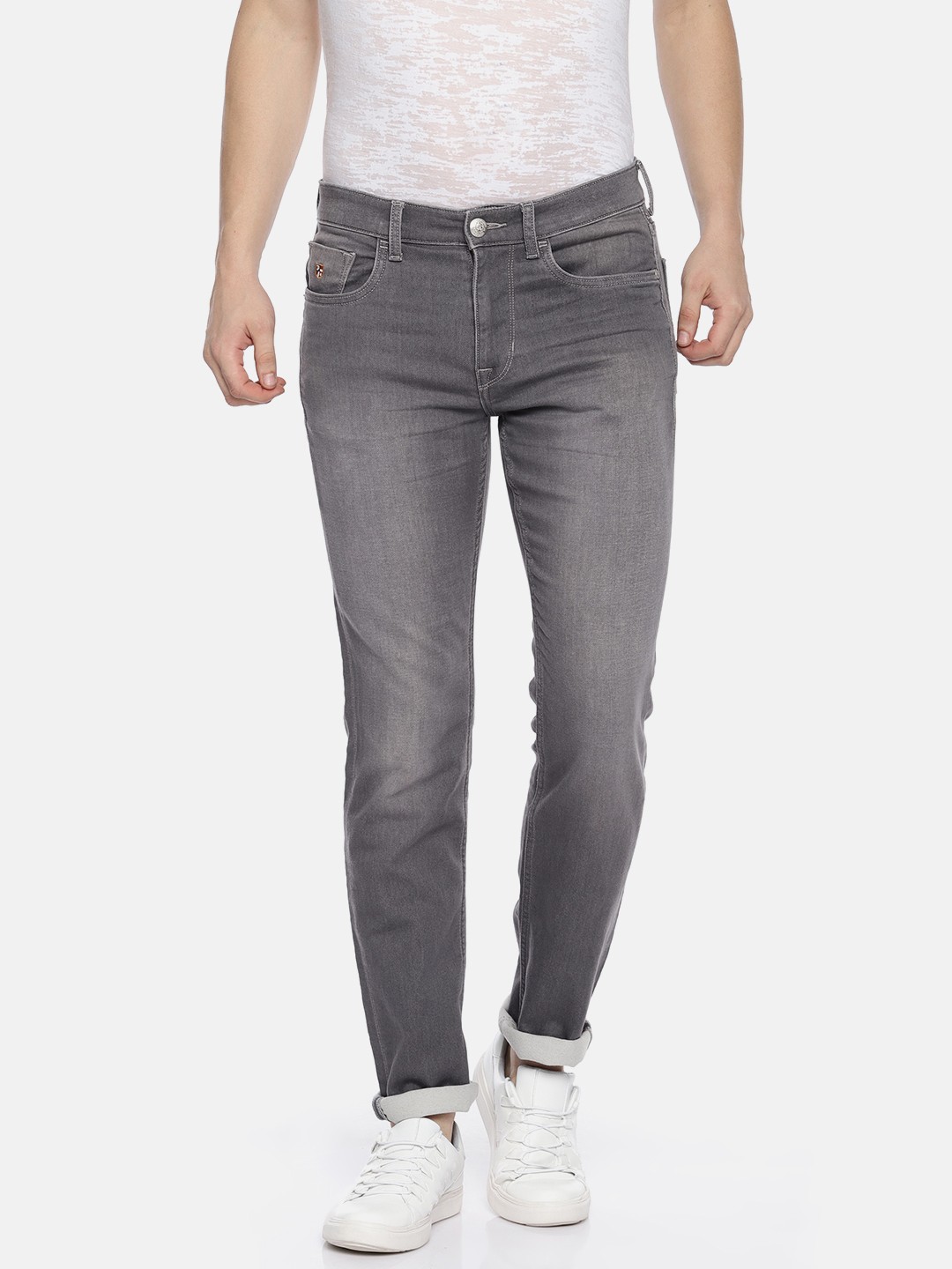 

U.S. Polo Assn. Denim Co. Men Grey Skinny Fit Mid-Rise Clean Look Stretchable Jeans