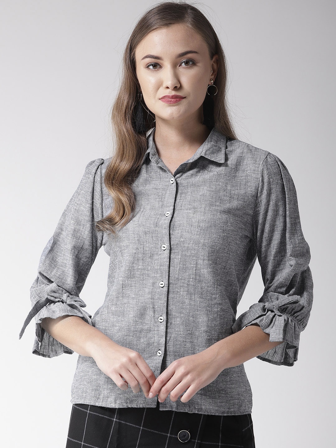 

Style Quotient Women Blue Classic Fit Solid Casual Shirt