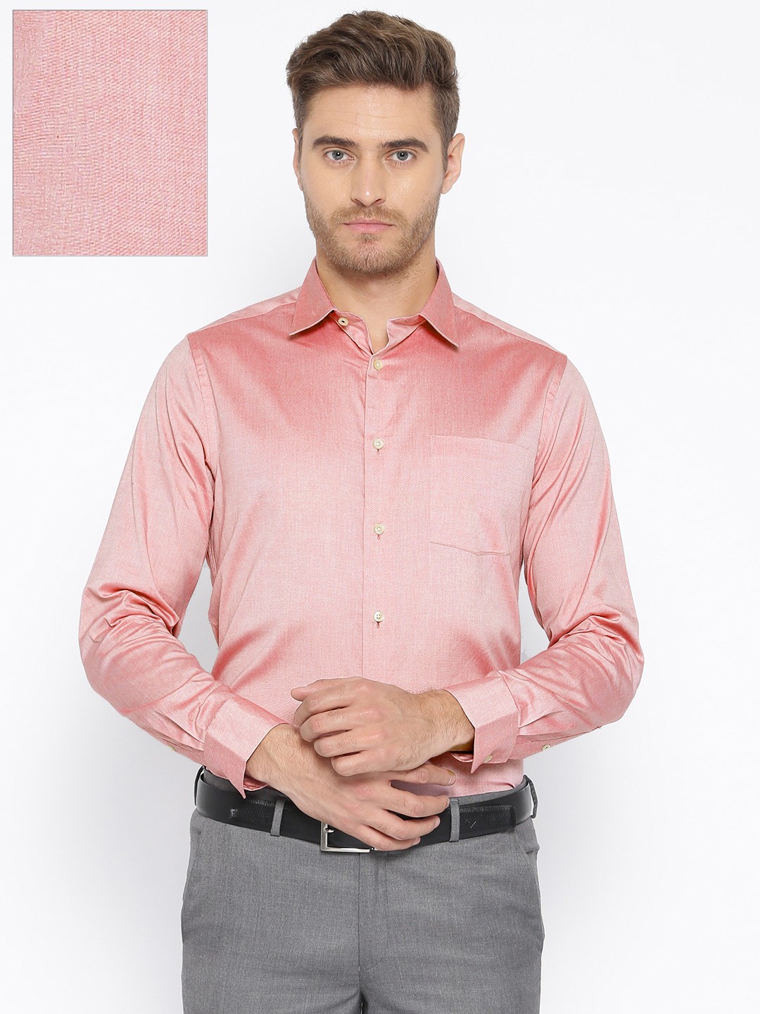 

Blackberrys Men Pink Slim Fit Solid Formal Shirt