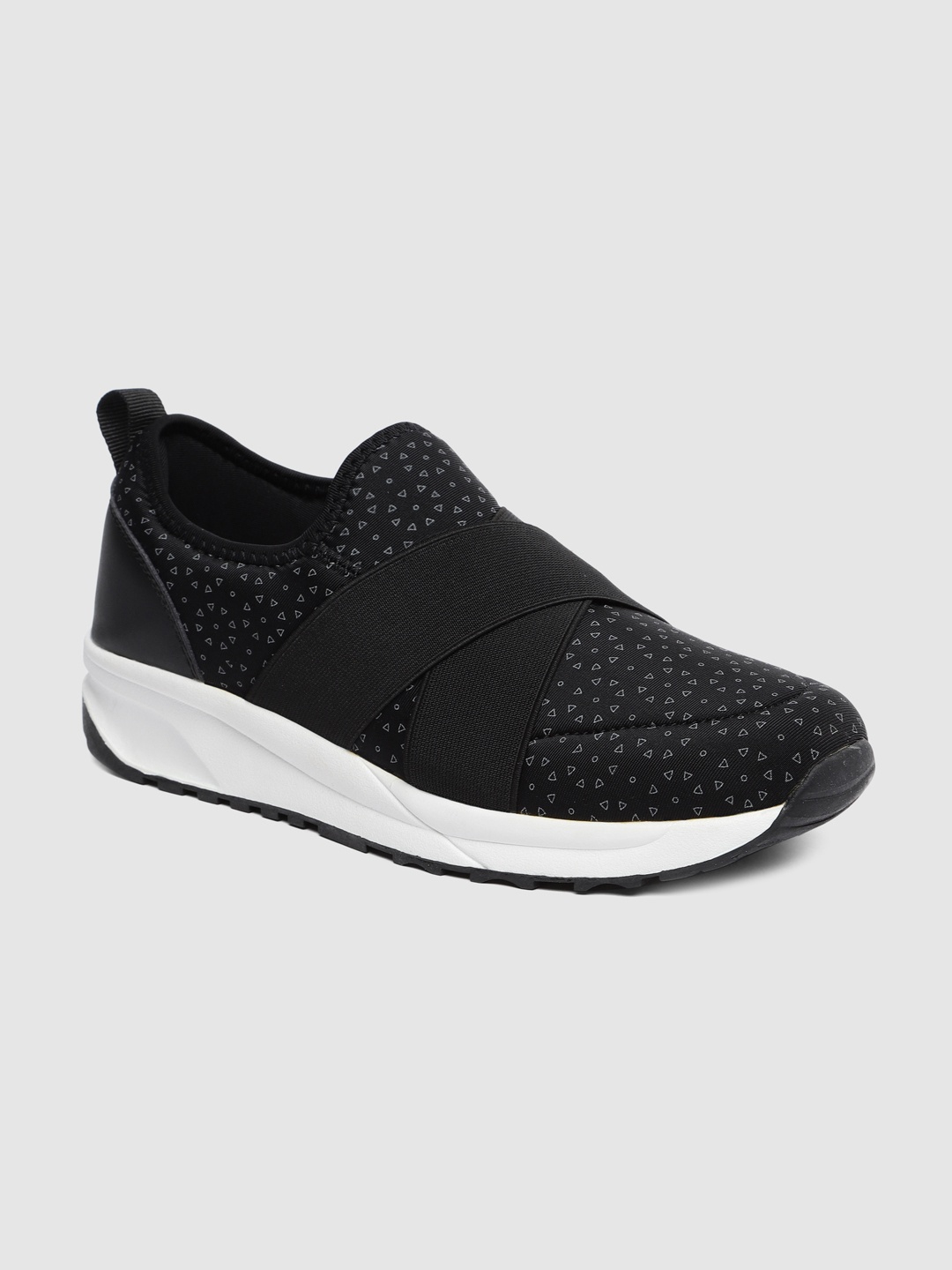 

Ruosh Women Black Printed Slip-On Sneakers