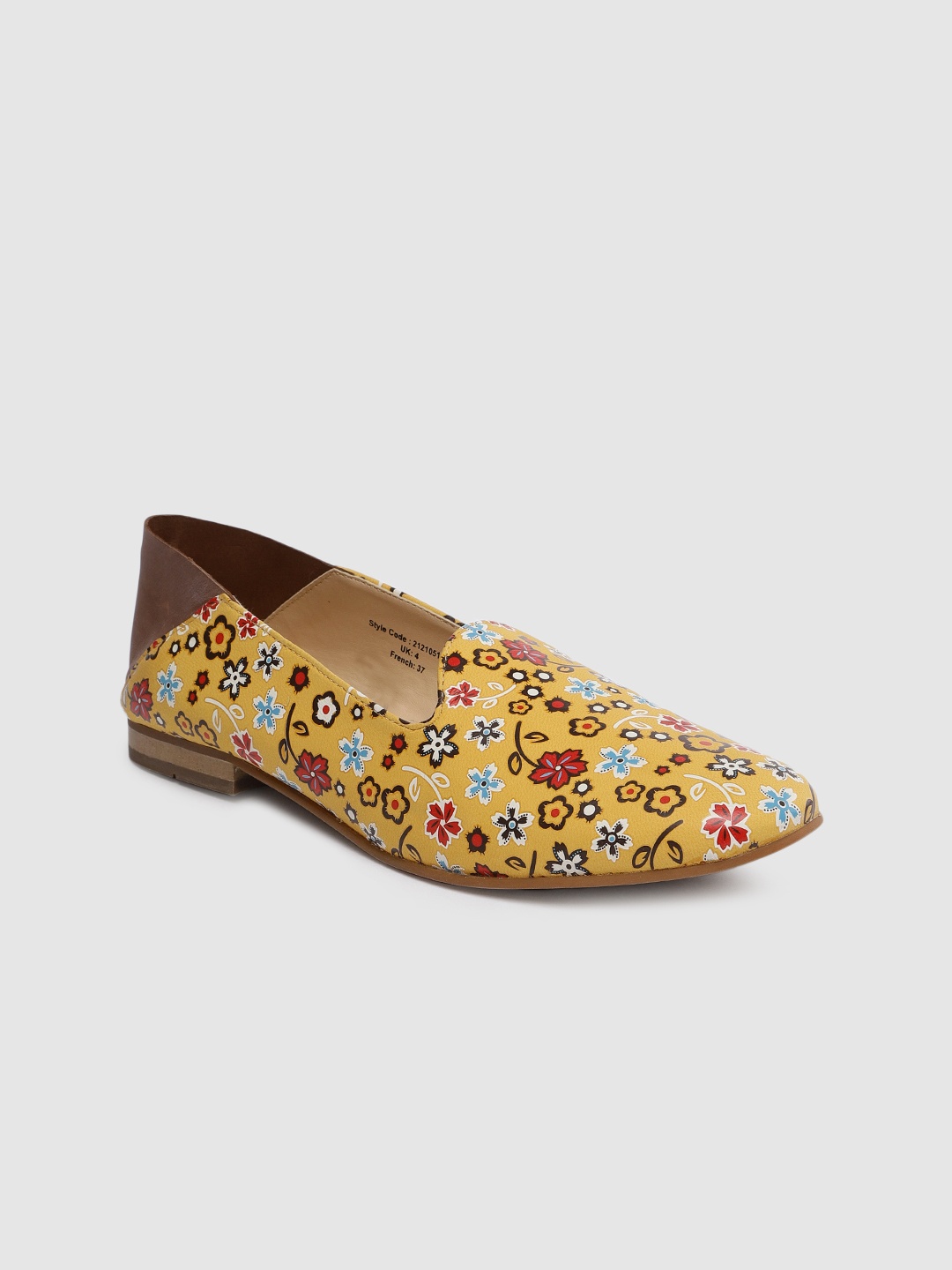 

Ruosh Women Yellow Printed Leather Ballerinas