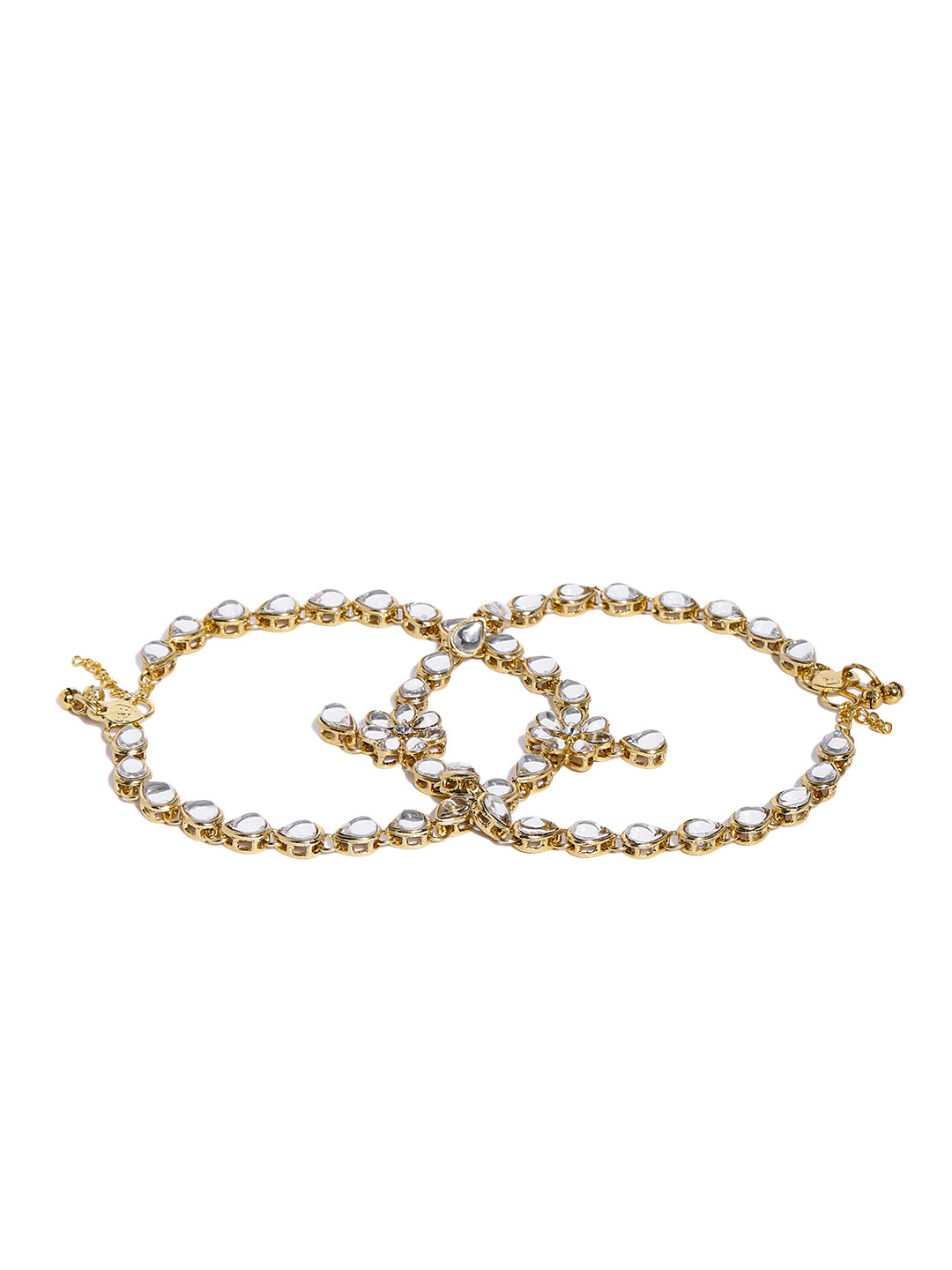 

Zaveri Pearls Traditional Gold-Toned Kundan Studded Anklet