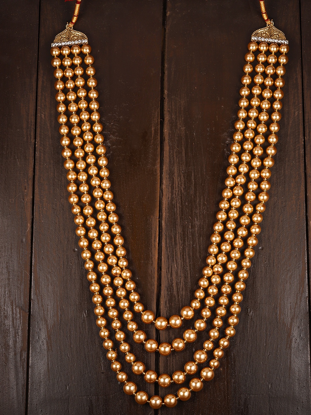 

Zaveri Pearls Men Gold-Toned Multi Layered Necklace