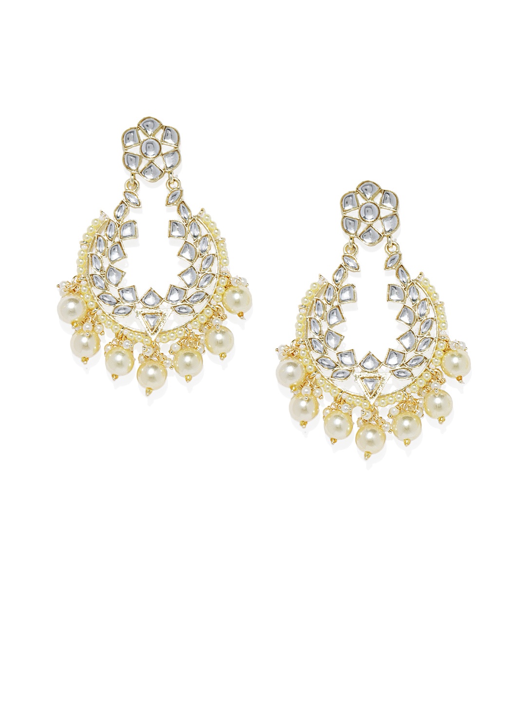 

AccessHer Gold-Plated Handcrafted Kundan Studded Classic Chandbalis