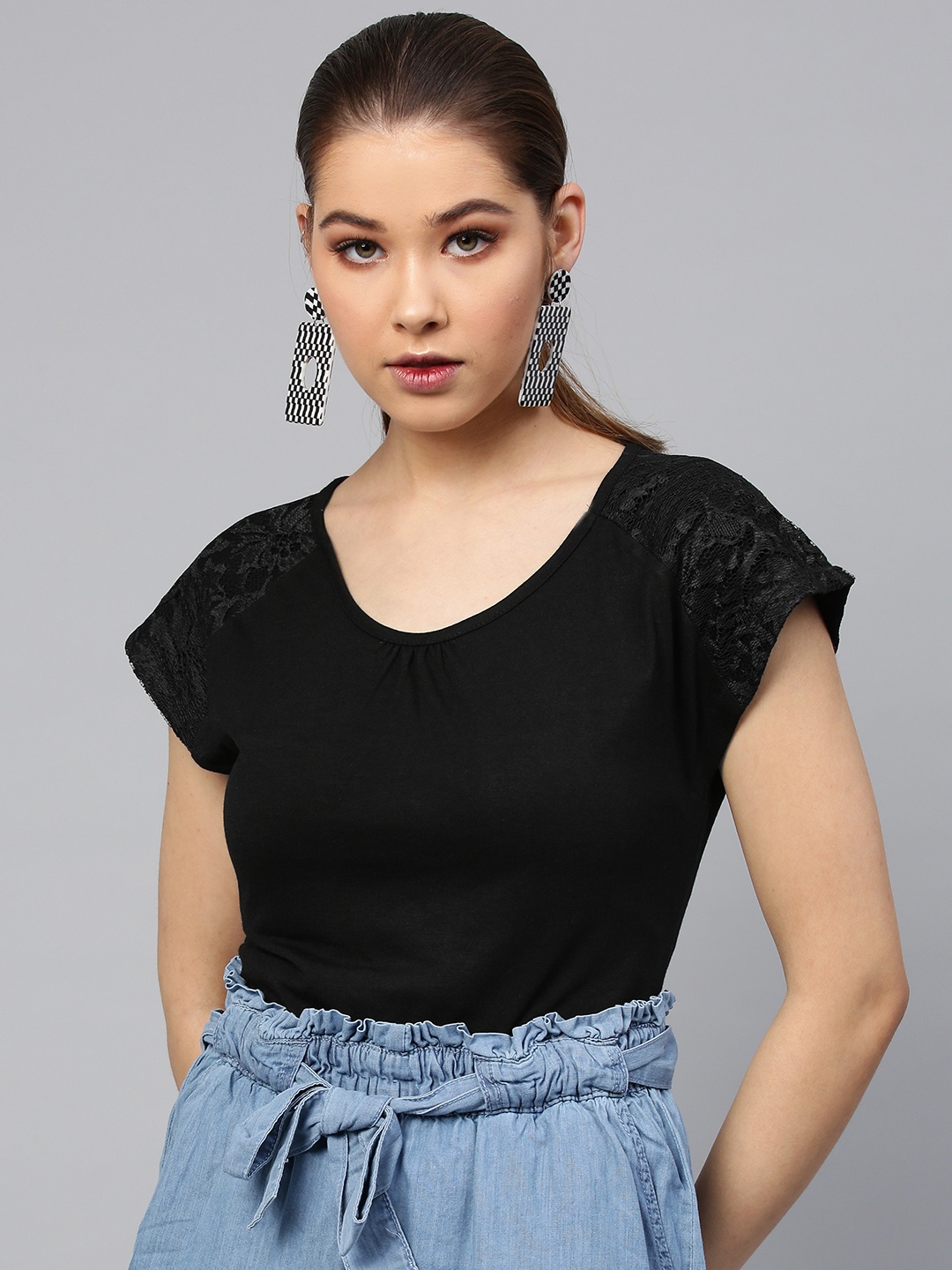 

STREET 9 Women Black Solid Top