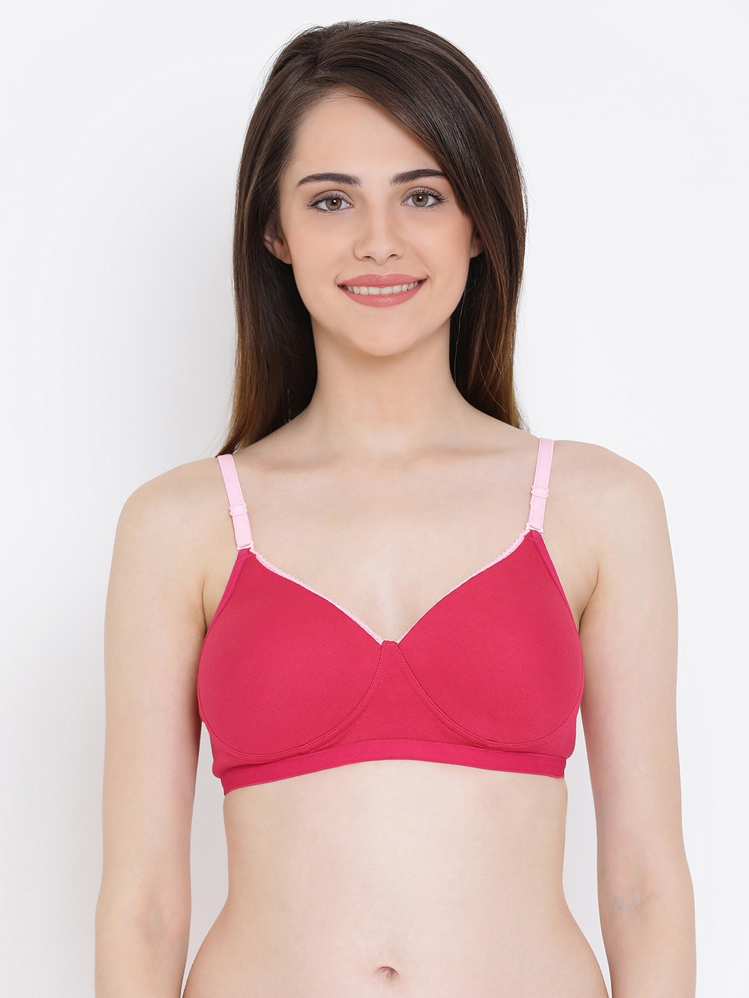 

Clovia Cotton Rich Padded Non-Wired Multiway T-Shirt Bra, Pink