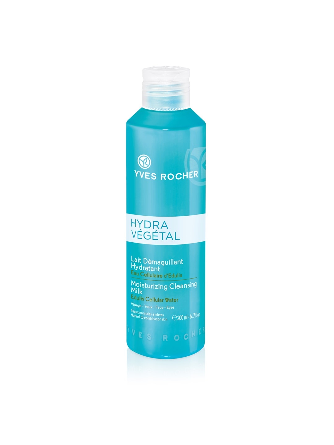Yves Rocher Hydra Vegetal Moisturizing Cleansing Milk 200 ml, Blue