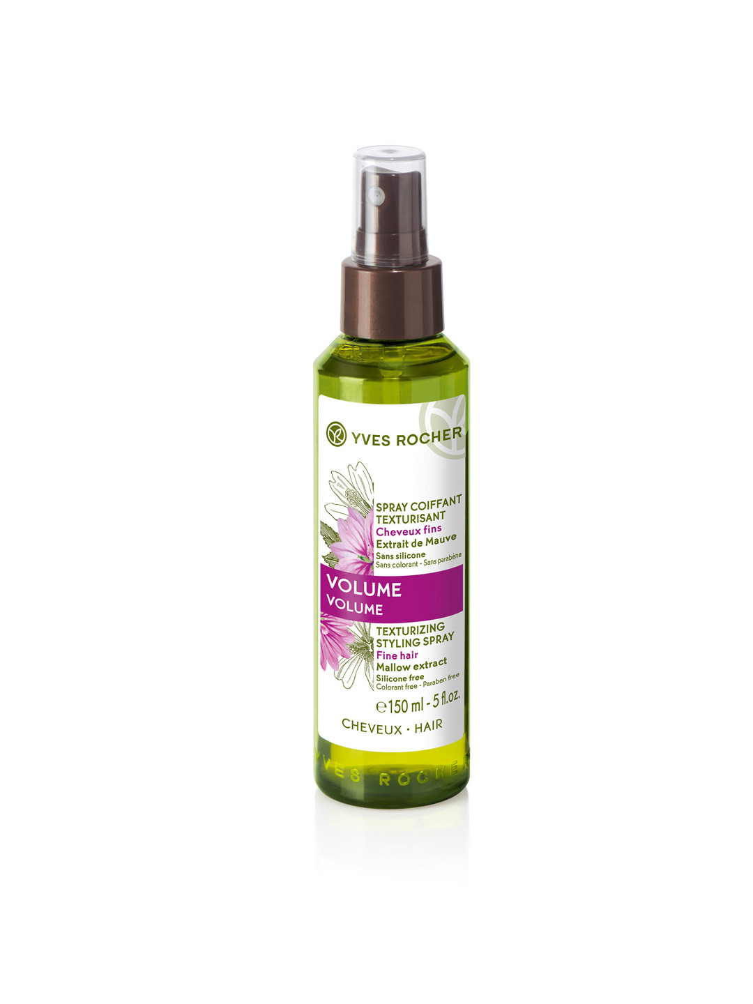 

YVES ROCHER Volume Texturizing Styling Spray Fine Hair Mallow Extract 150 ml, Green