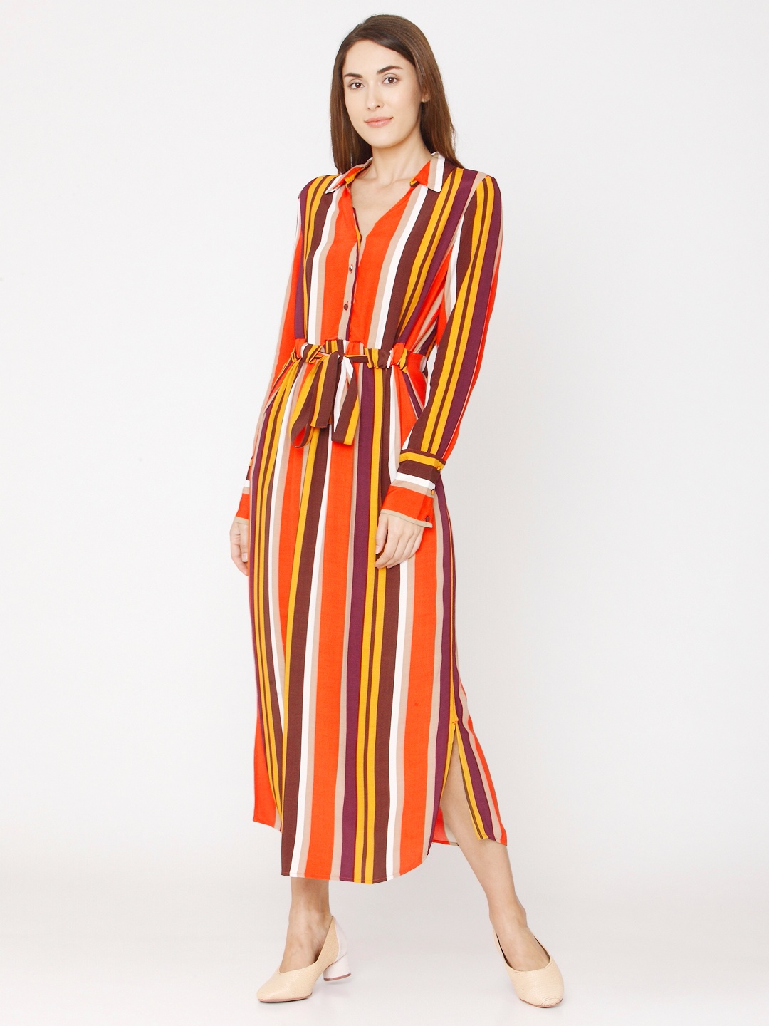 

Vero Moda Women Multicoloured Striped A-Line Dress, Multi