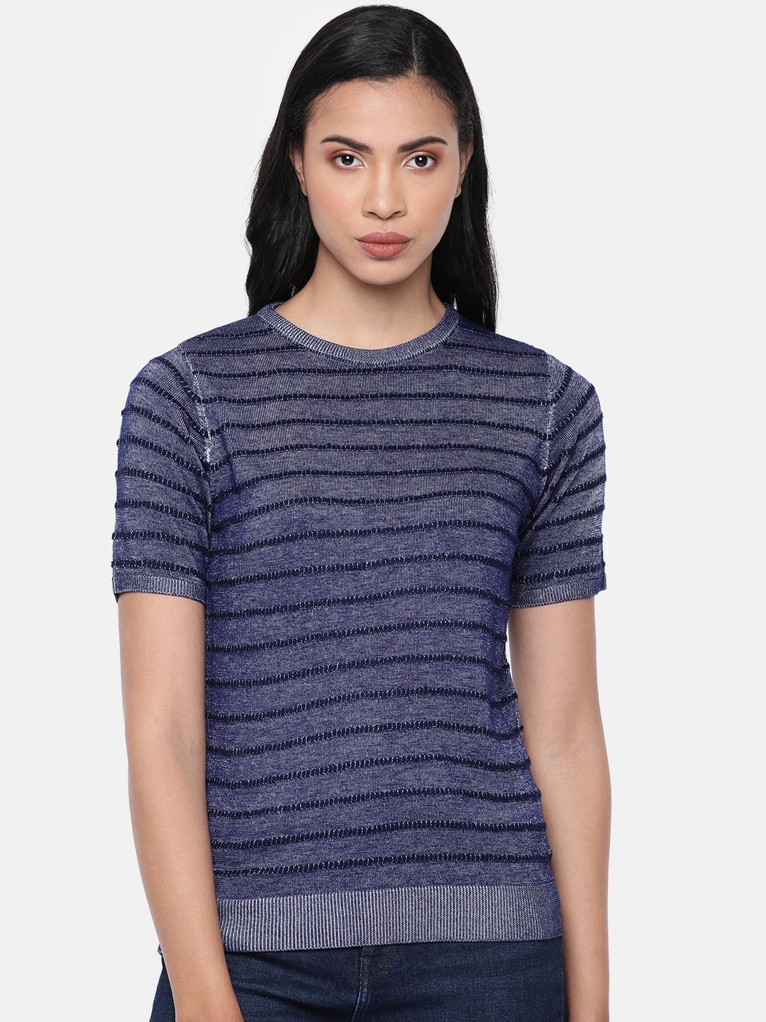 

Pepe Jeans Women Blue Bonbon Ip Striped Round Neck T-shirt