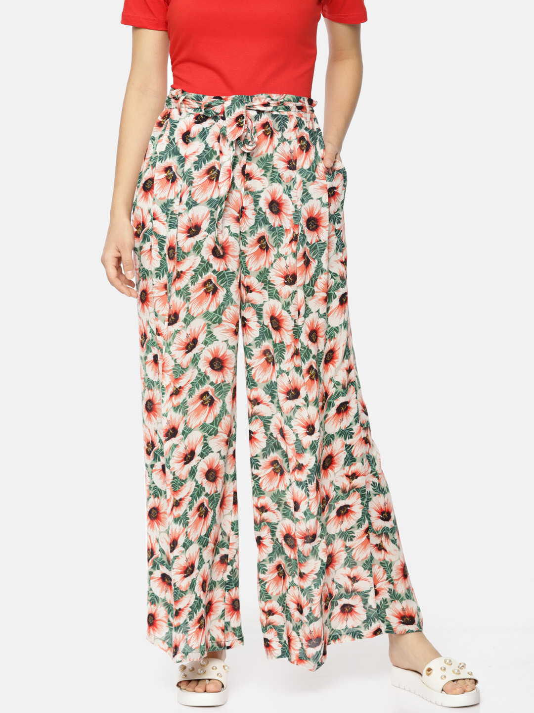 

Pepe Jeans Women Multicoloured Printed Flared Palazzos, Multi