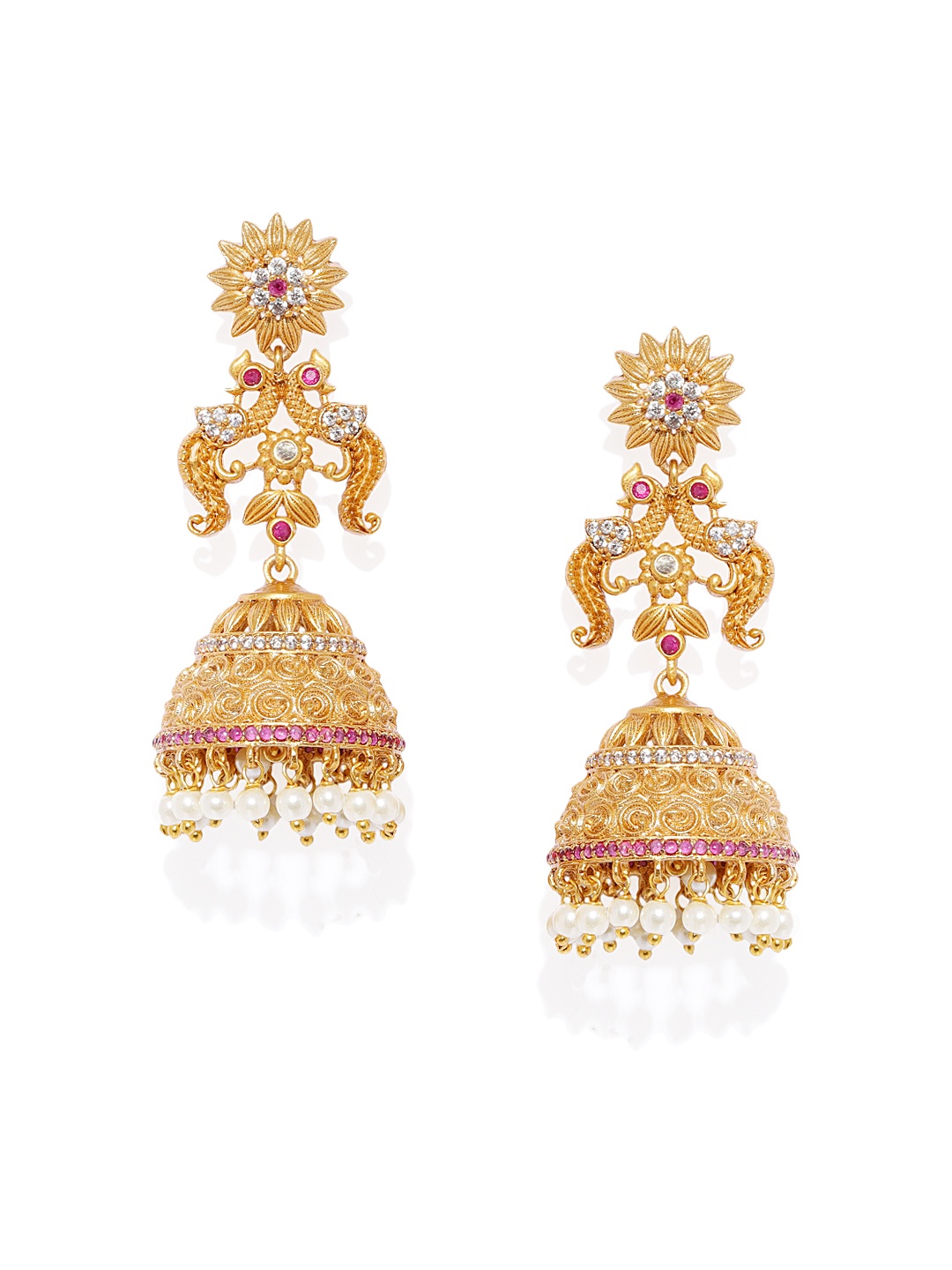 

Peora Gold-Toned Dome Shaped Jhumkas