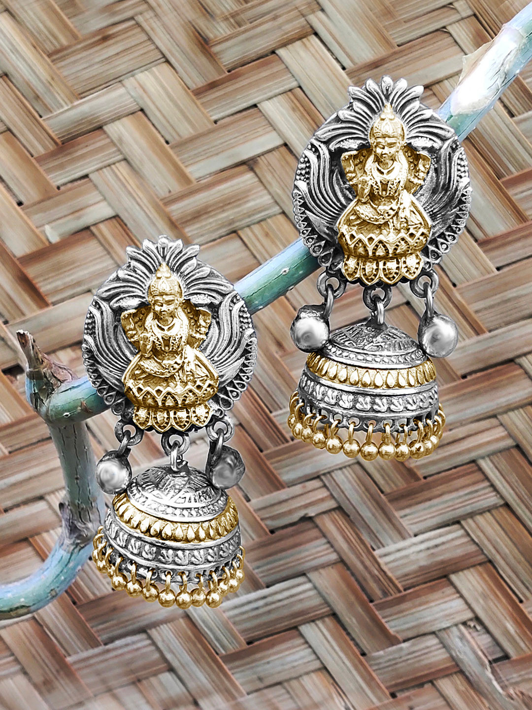

Peora Silver-Plated Circular Jhumkas