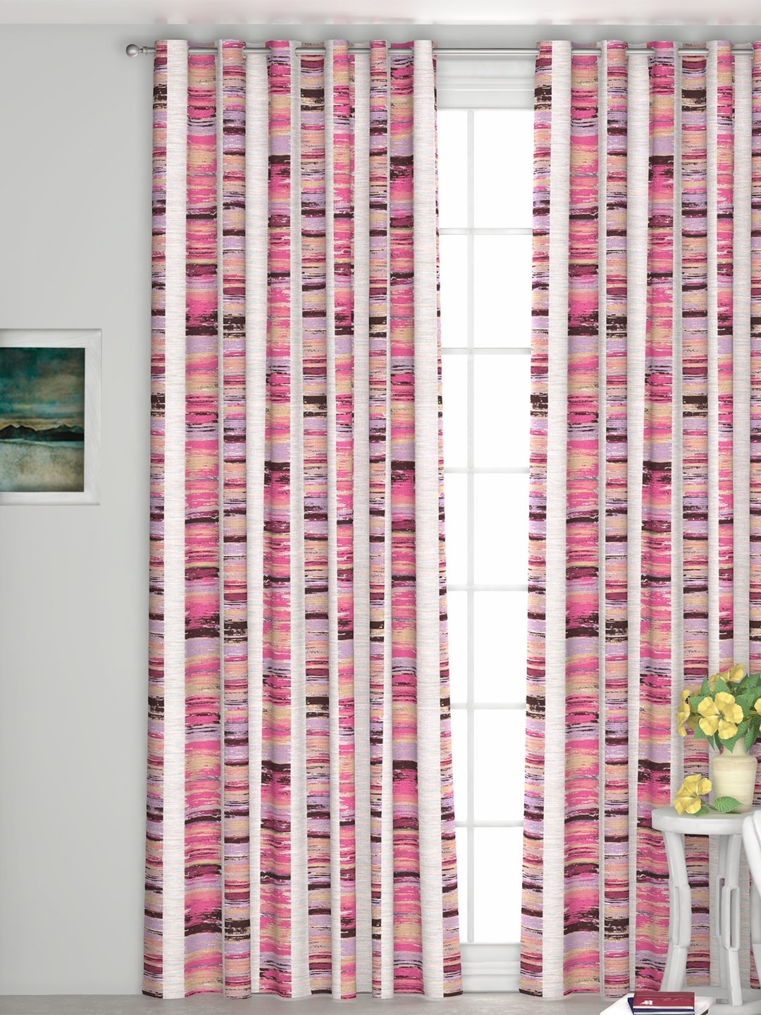 

GM Purple & Pink Printed Door Curtain