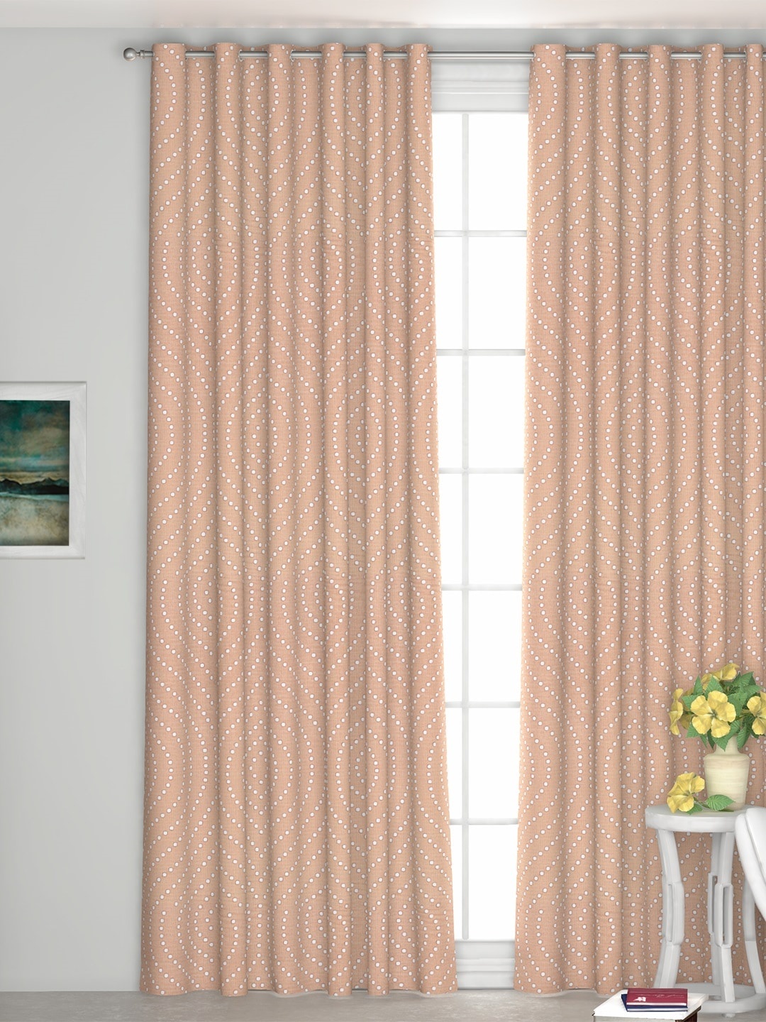 

GM Brown Geometric Printed Regular Door Curtain