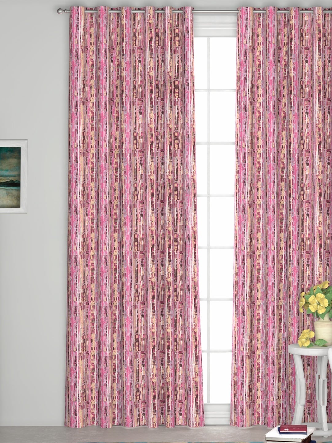 

GM Purple Printed Room Darkening Door Curtain