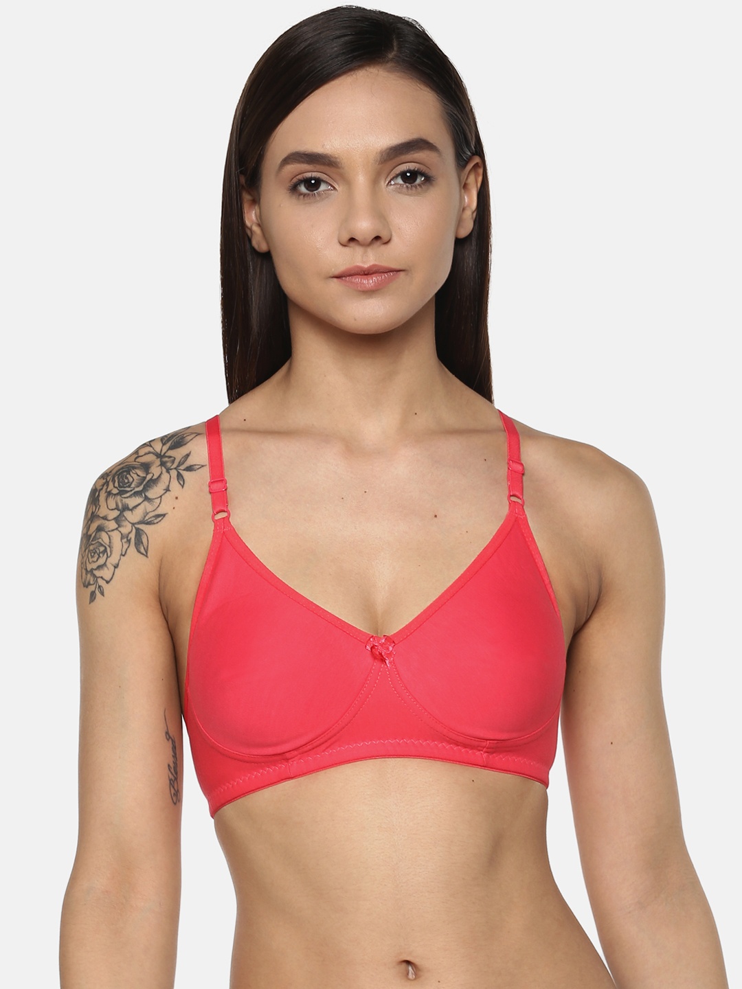 

Leading Lady Cool Pink Solid Non-Wired Non Padded T-shirt Bra