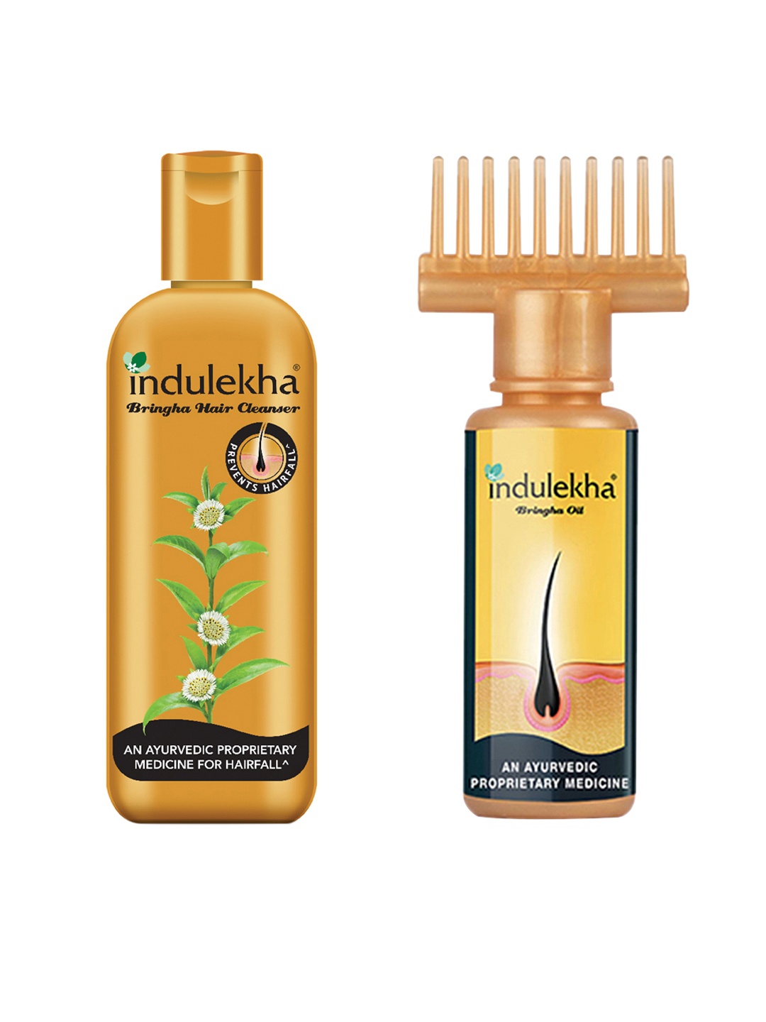 

Indulekha Bringha Hair Oil & Bringha Anti-Hairfall Hair Cleanser, Gold