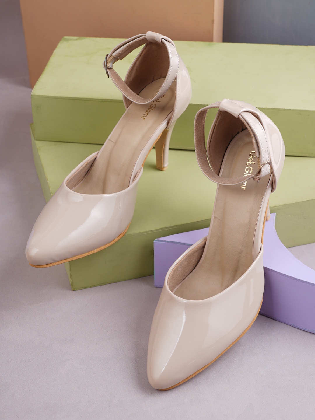 

Get Glamr Women Beige Solid Pumps