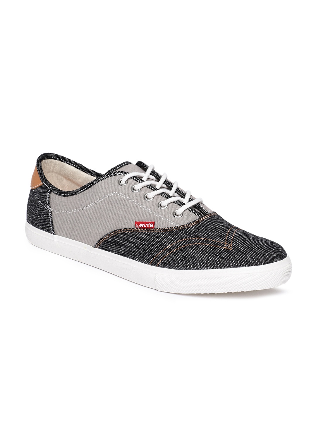 

Levis Men Black & Grey Colorblocked Sneakers
