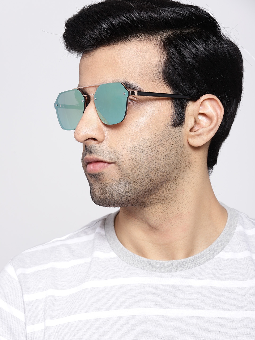 

The Roadster Lifestyle Co Unisex Mirrored Square Sunglasses MFB-PN-PS-T9578, Yellow