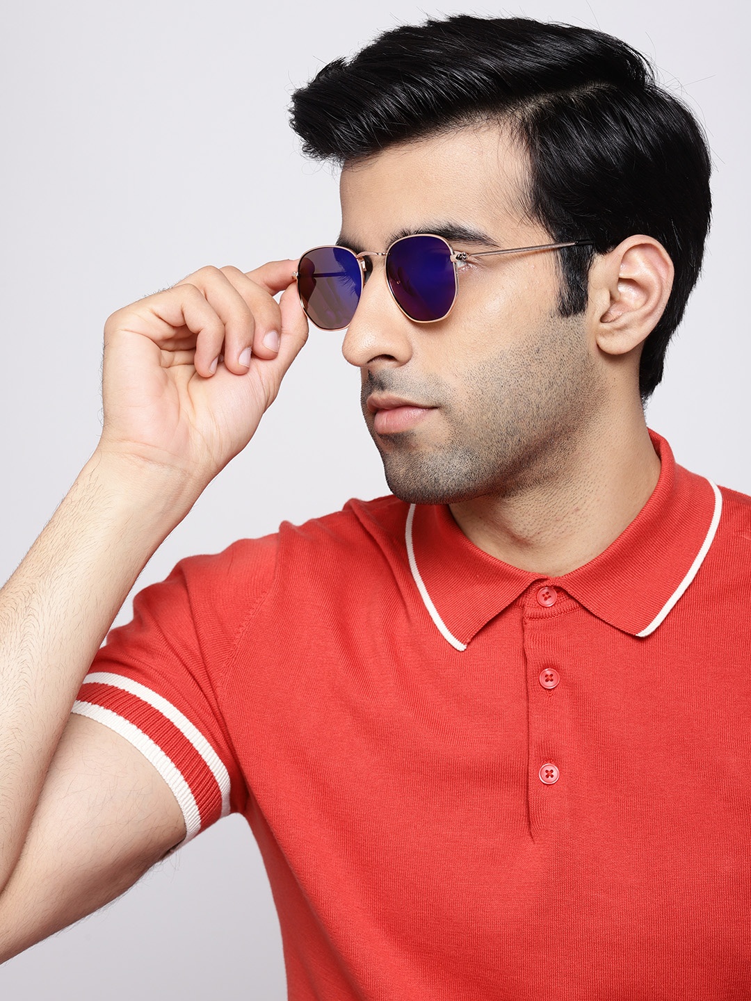 

The Roadster Lifestyle Co Unisex Mirrored Oval Sunglasses MFB-PN-PS-T9336, Purple