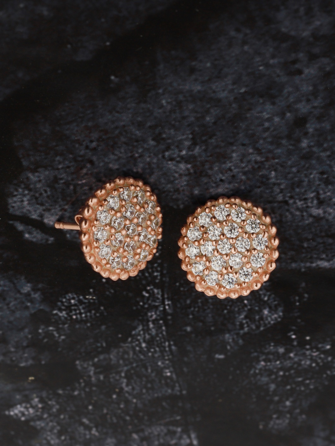 

Carlton London Rose Gold-Plated CZ Circular Studs