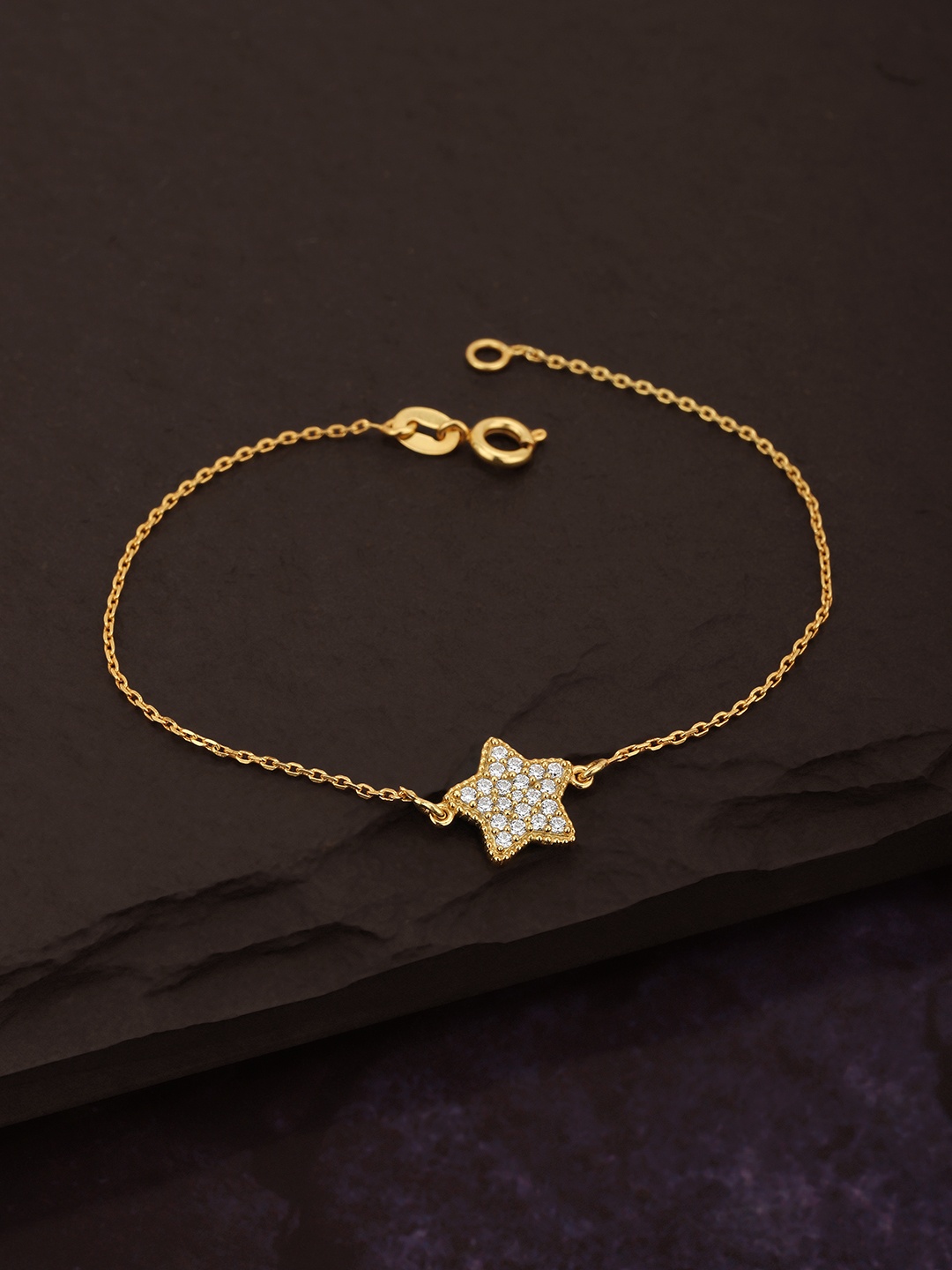 

Carlton London Gold-Plated Stone-Studded Charm Bracelet