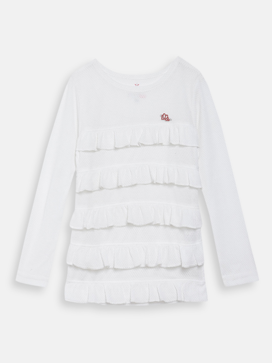

ELLE Girls White Solid Round Neck T-shirt