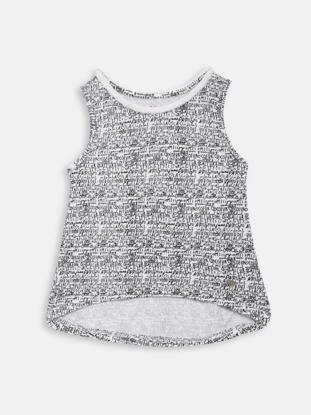 

ELLE Girls White Printed Round Neck T-shirt