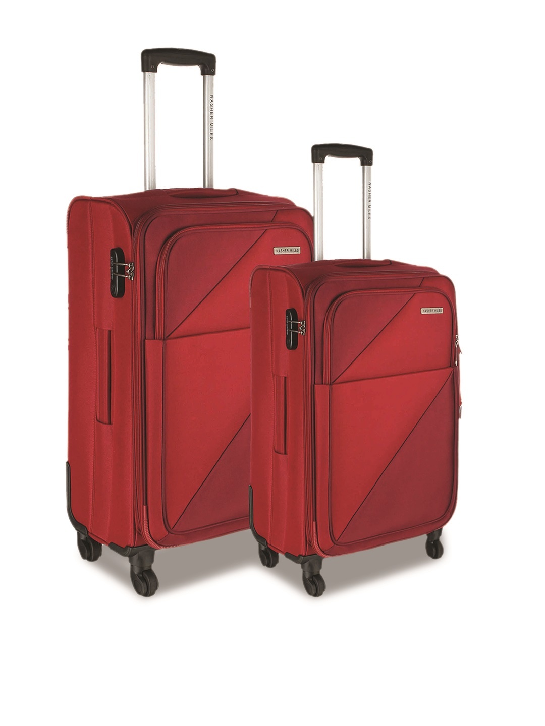 

Nasher Miles Unisex Set of 2 Solid Trolley Bags, Red