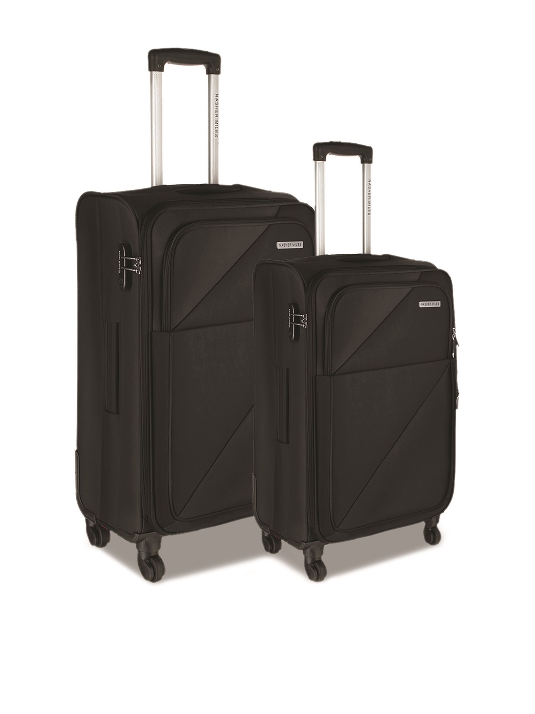

Nasher Miles Unisex Set of 2 Solid Trolley Bags, Black