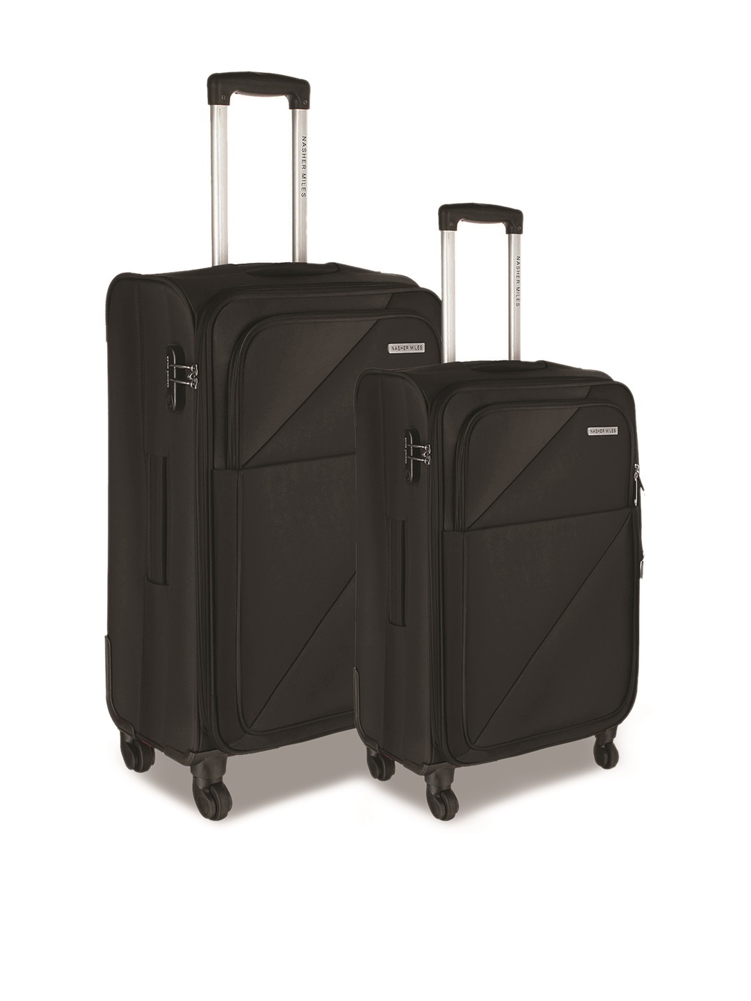 

Nasher Miles Unisex Set of 2 Solid Trolley Bags, Black