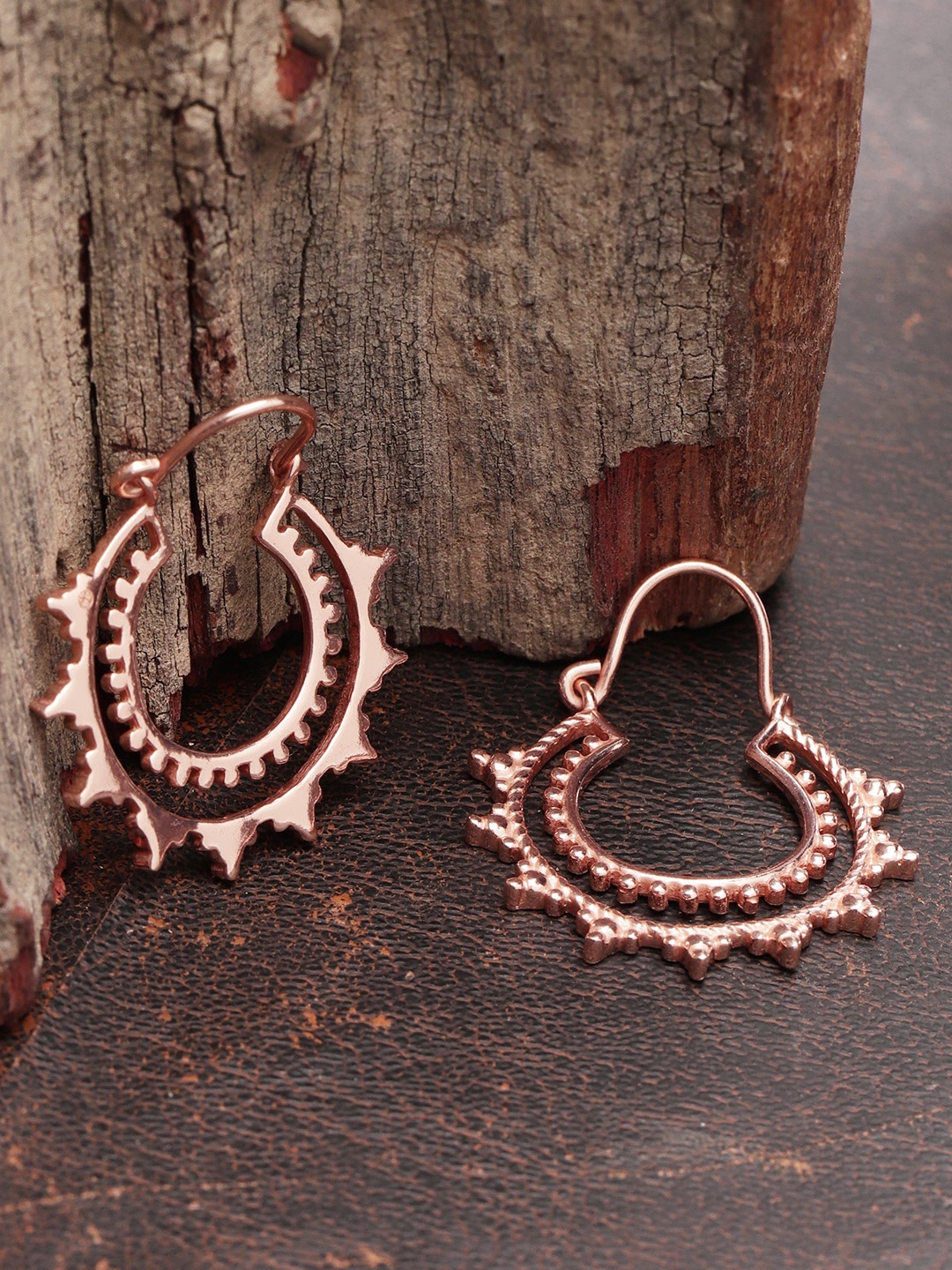 

Carlton London Rose Gold-Plated Crescent-Shaped Drop Earrings