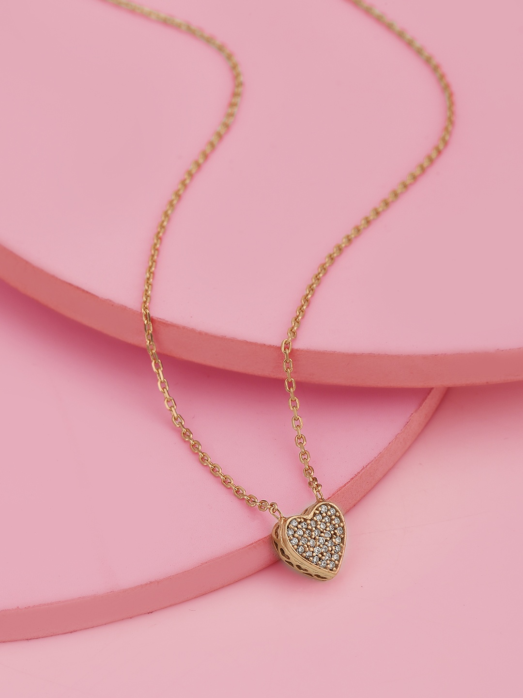 

Carlton London Rose Gold-Plated CZ-Studded Necklace